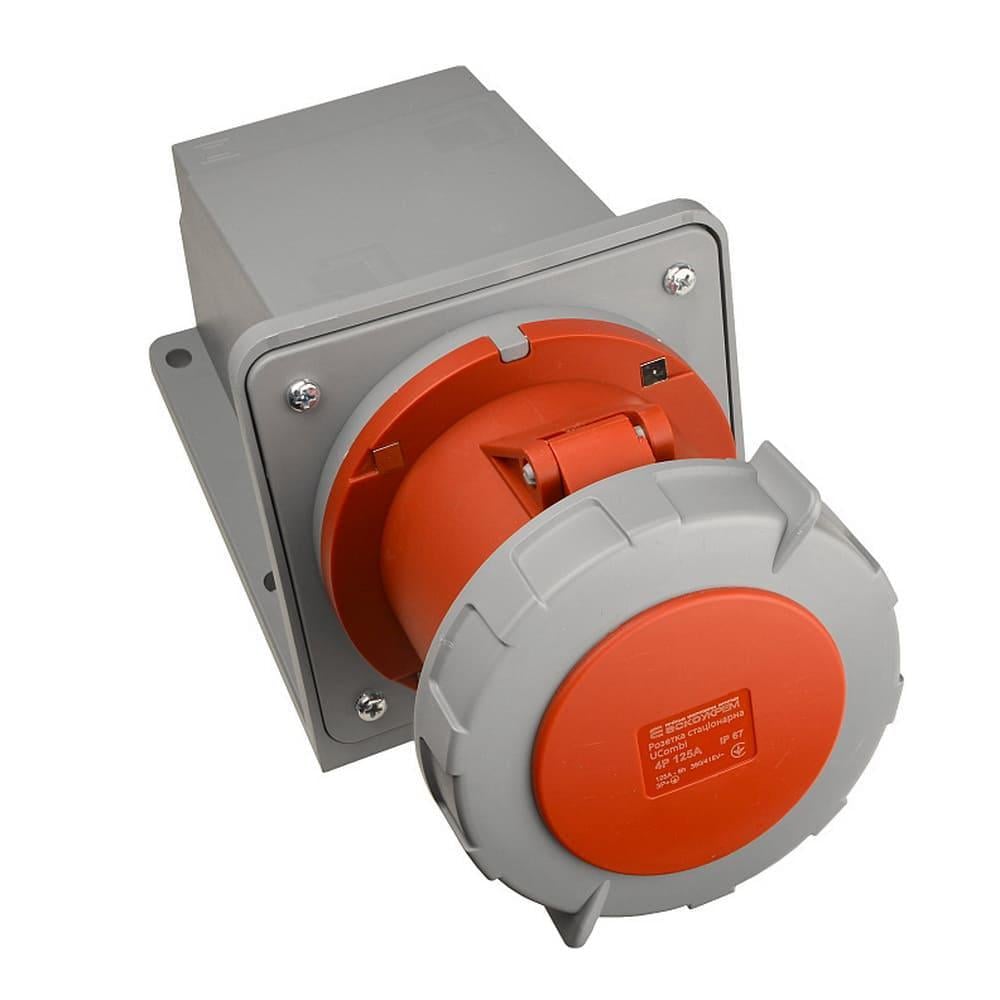 Розетка стационарная АСКО-УКРЕМ полиамид серии UСombi 5P 63A 3Р+ РЕ+N IP 67 (A0080010156)