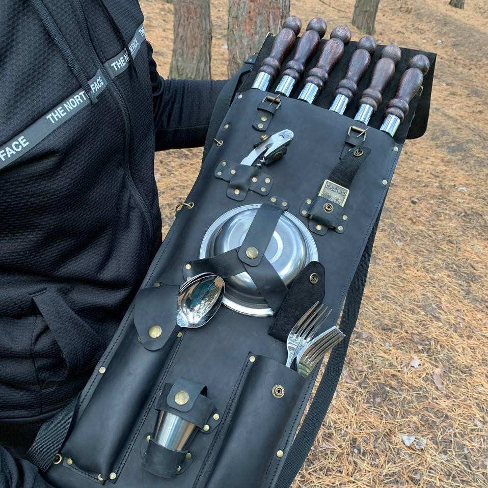 Набір шампурів Грінго Gorillas BBQ в шкіряному чохлі - фото 5 Набір шампурів Грінго Gorillas BBQ в шкіряному чохлі - фото 5