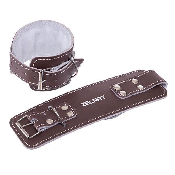 Манжет для силової тяги SB-165195 на гомілку та зап'ястя Коричневий (35363045)