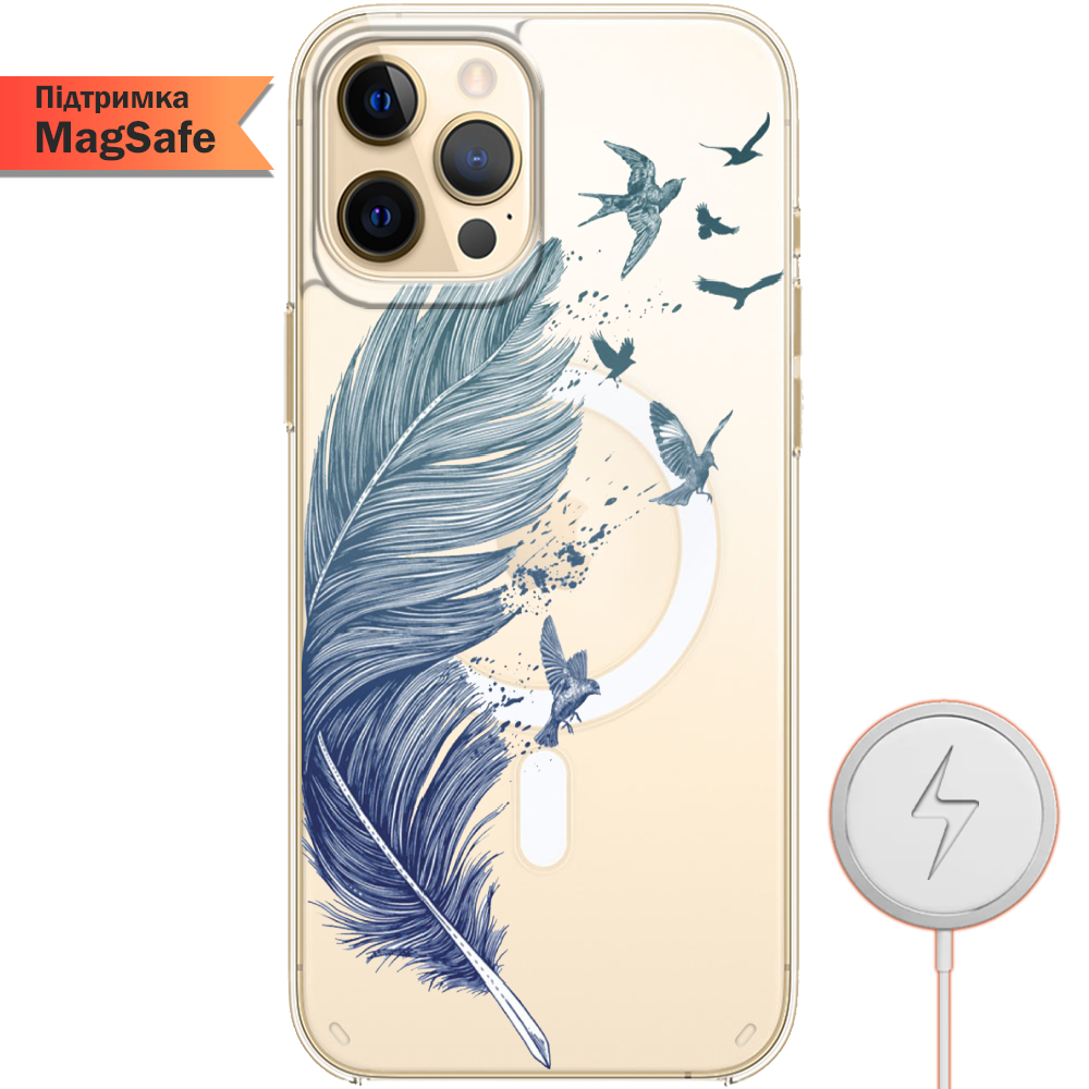 Чохол Boxface iPhone 12 Pro Max Feather Прозорий силікон з підтримкою MageSafe (41085-cc38-41499)