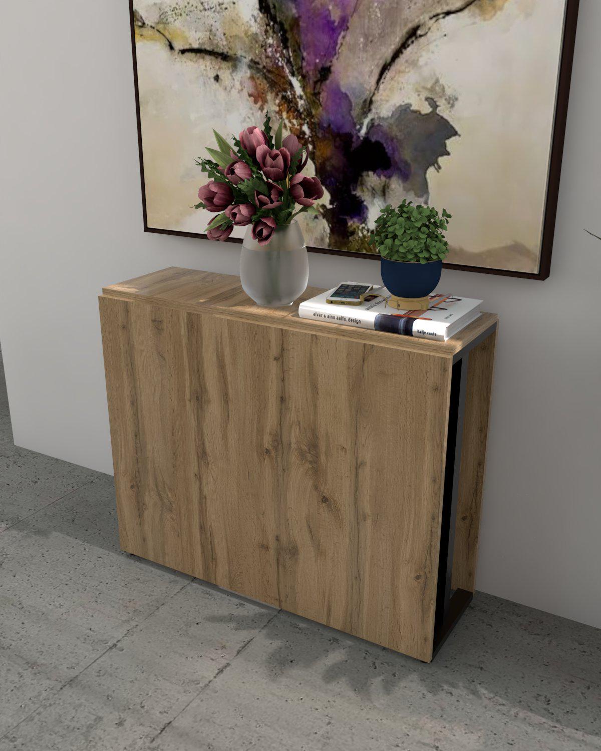 Стол раскладной EcoLoft Modulo DSP-1421-1 в стиле лофт Дуб Аппалачи (32524930)