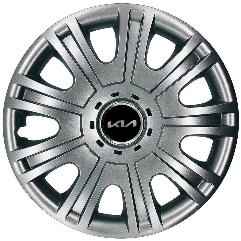 Колпаки SJS 319 з логотипом KIA NEW R15 4 шт. Серебристый (2789080953)
