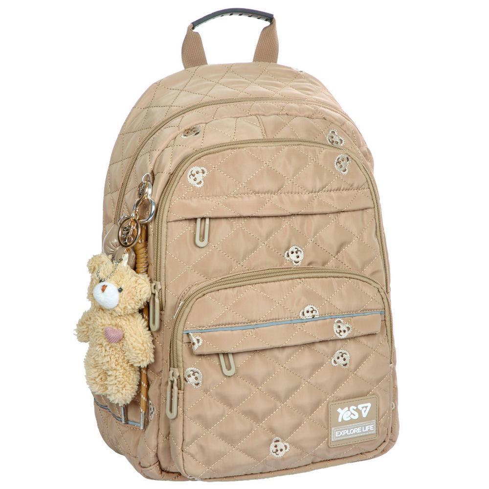 Школьный рюкзак YES Bear Friend 40x30x17 см 20,4 л Бежевый (550307) Школьный рюкзак YES Bear Friend 40x30x17 см 20,4 л Бежевый (550307)