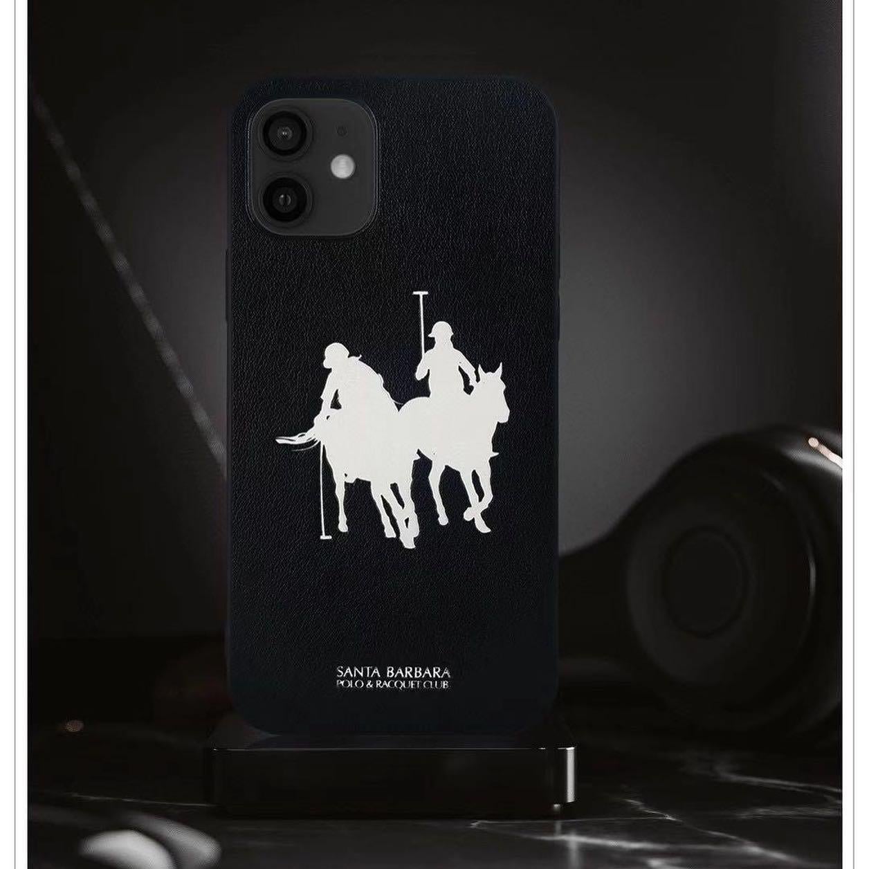 Чехол для iPhone 11 Pro Santa Barbara Polo Umbra Жокей кожаный Черный