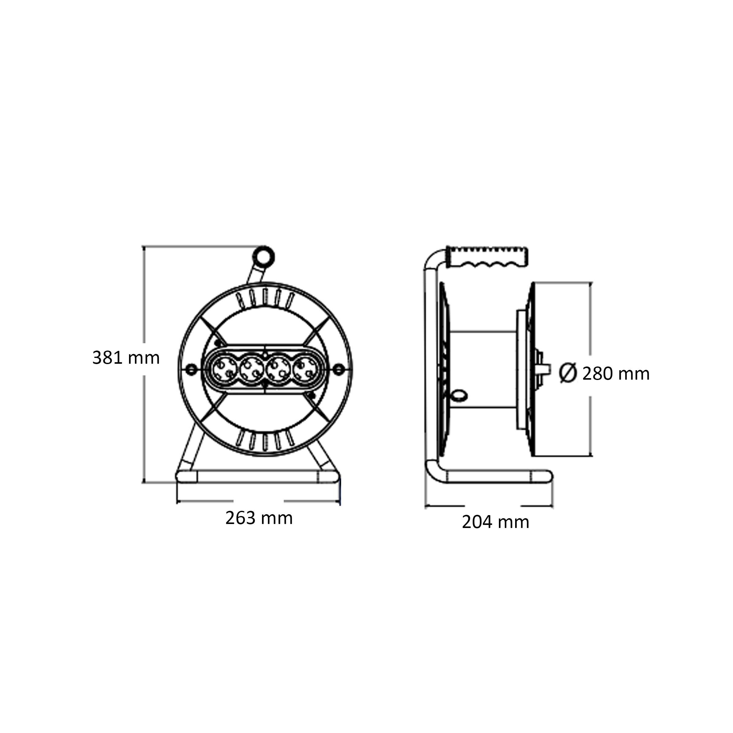 Катушка кабельная Horoz Electric с кабелем и заземлением 3х1,5 мм2 20 м - фото 3