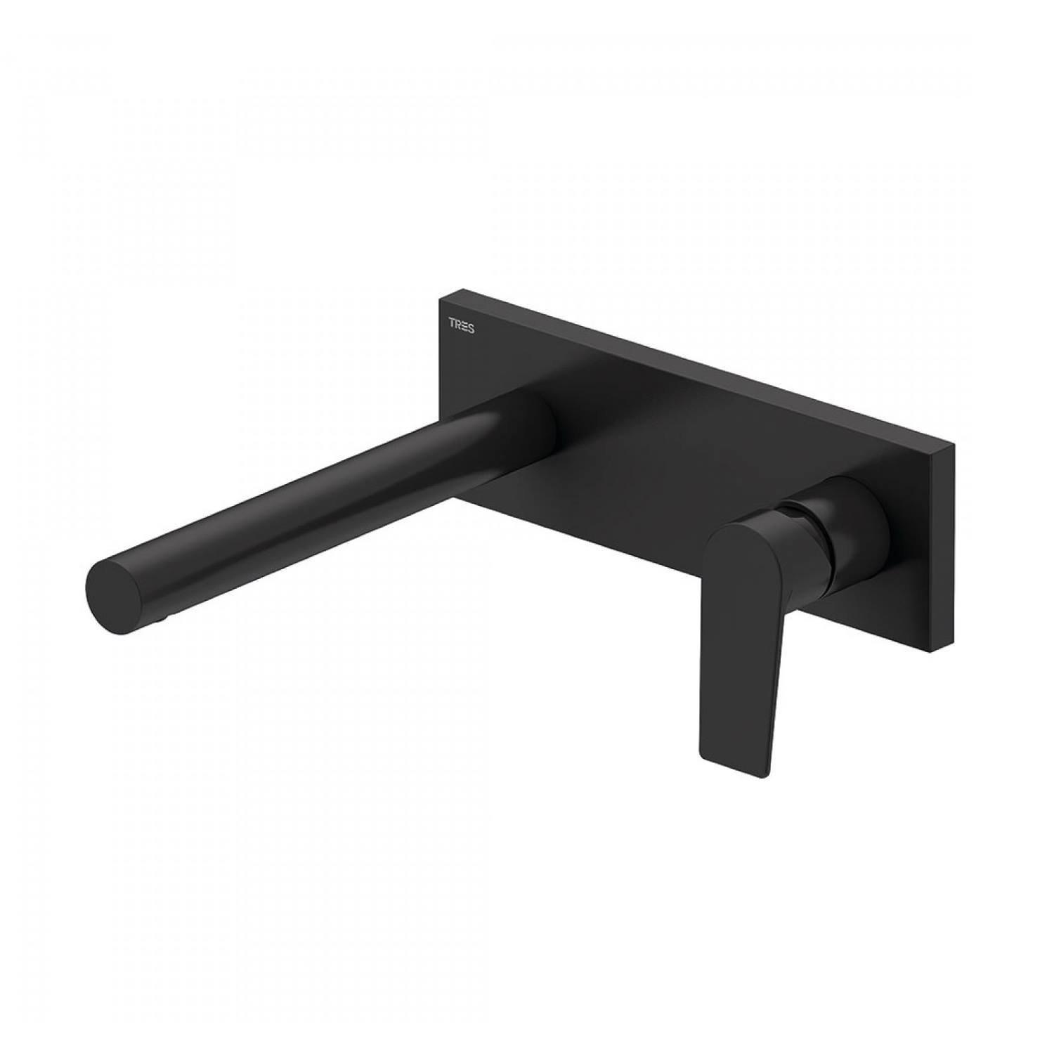 Смеситель для умывальника Tres Project 21120203NM настенный однорычажный Черный (141757)