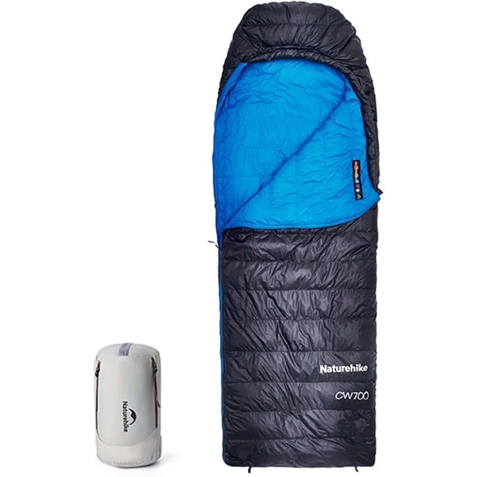 Спальник с натуральным пухом Naturehike CW700 L Черно-голубой (CNK2450WS048)