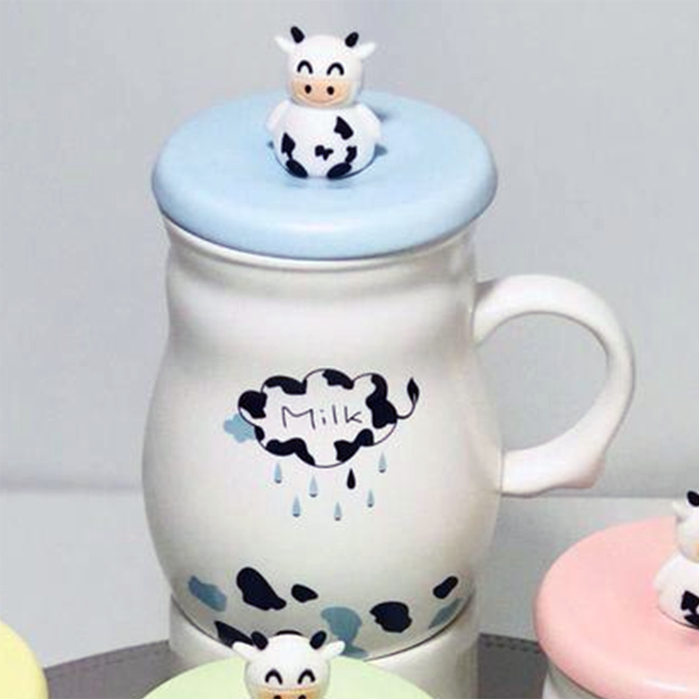 Чашка керамическая с крышкой и ложкой Молоко-энергия 420 мл Голубой (21-бла-О8030-16) - фото 7 Чашка керамическая с крышкой и ложкой Молоко-энергия 420 мл Голубой (21-бла-О8030-16) - фото 7