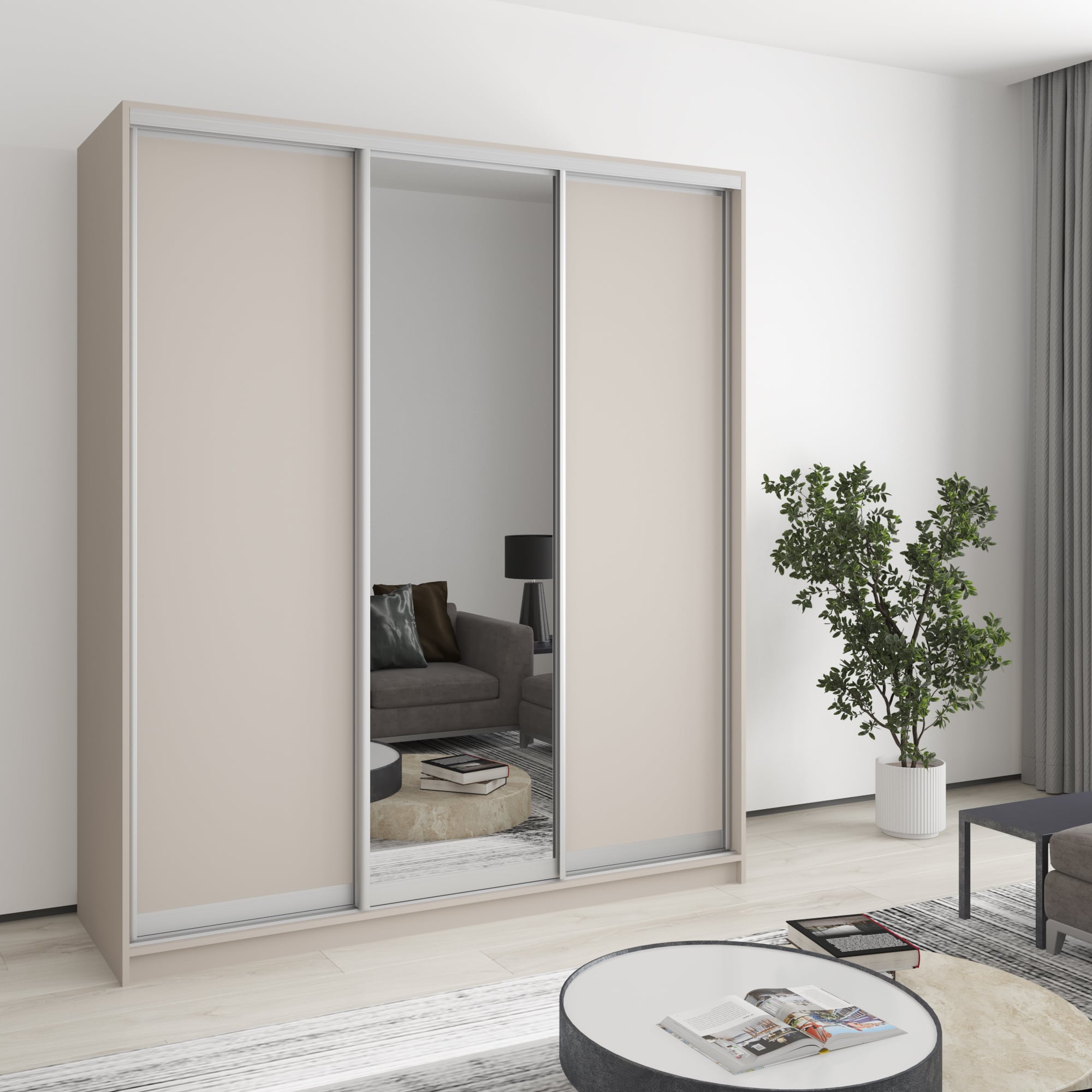 Шкаф-купе трехдверный Mebel Star Стандарт AL MBS-1545 180х45х240 см Кашемир (1002458) Шкаф-купе трехдверный Mebel Star Стандарт AL MBS-1545 180х45х240 см Кашемир (1002458)