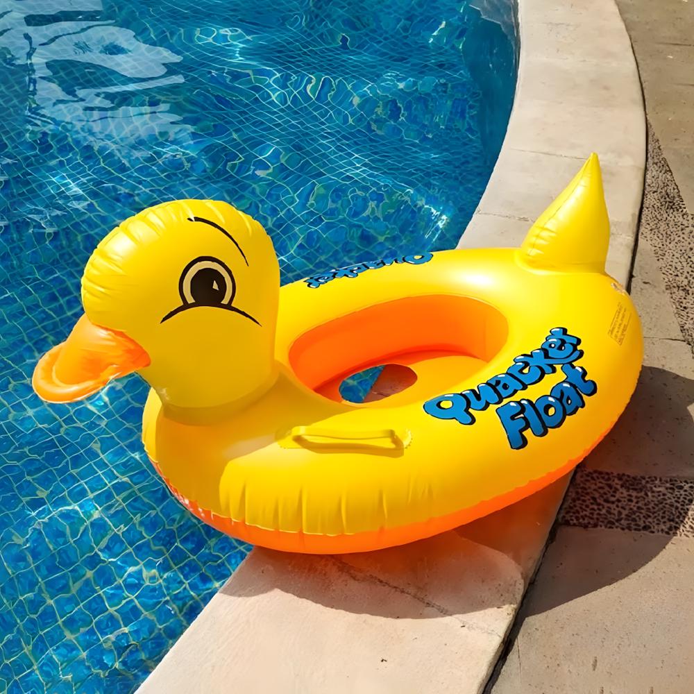 Детский надувной круг для плавания Уточка с ручками 65 см Желтый (52-BT-6515) - фото 5