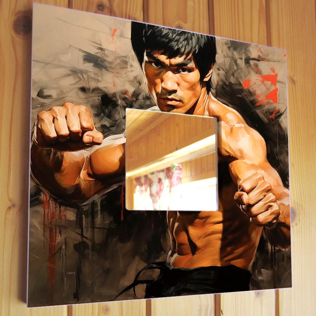 Зеркало декоративное Актер Брюс Ли 260х260 мм (M04627)