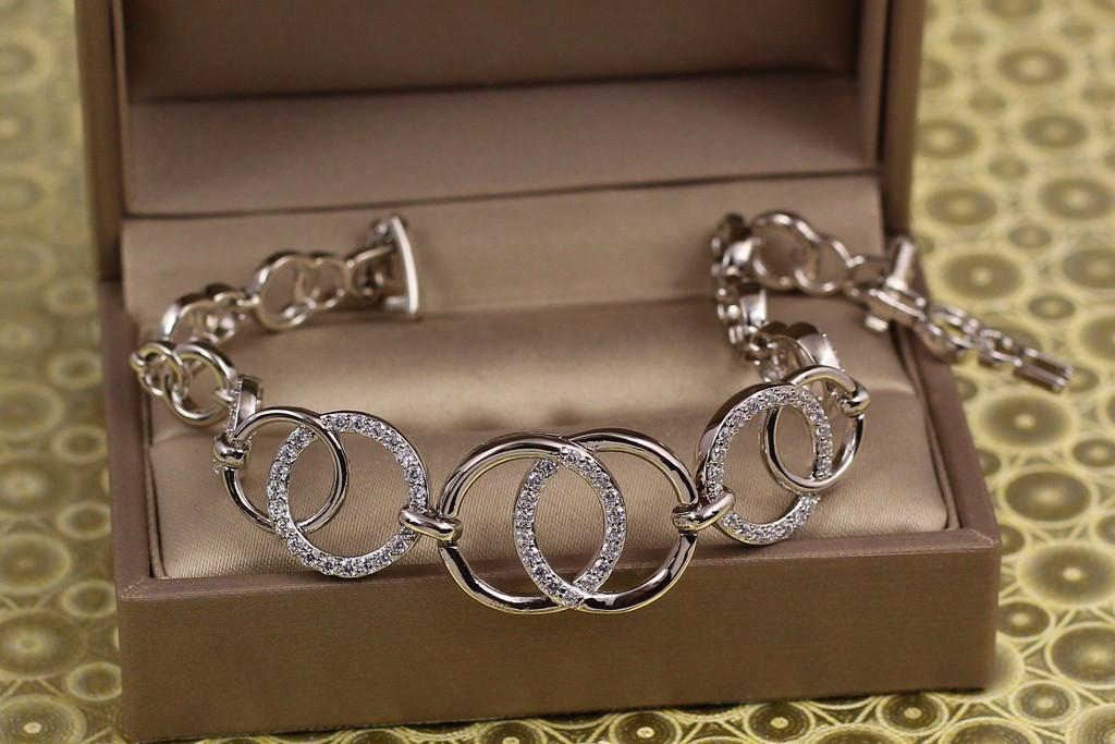 Браслет Xuping Jewelry официальное обручение 17 см 16 мм Серебристый (2540248988)