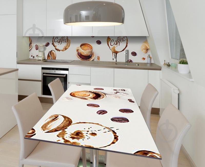 Наклейка 3Д вінілова на стіл Zatarga «Сліди свіжої кави» 600х1200 мм (Z184938st) Наклейка 3Д вінілова на стіл Zatarga «Сліди свіжої кави» 600х1200 мм (Z184938st)