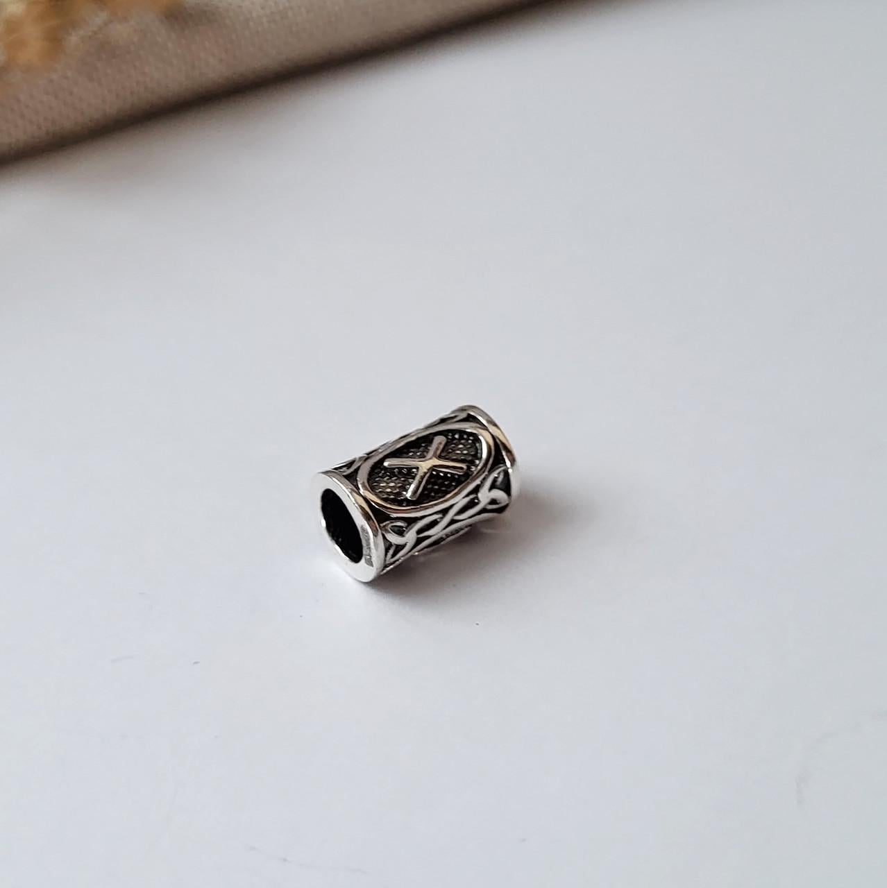 Подвеска шарм оберег руна гебо черненное серебро 925 пробы 2,70 г (89901ч)