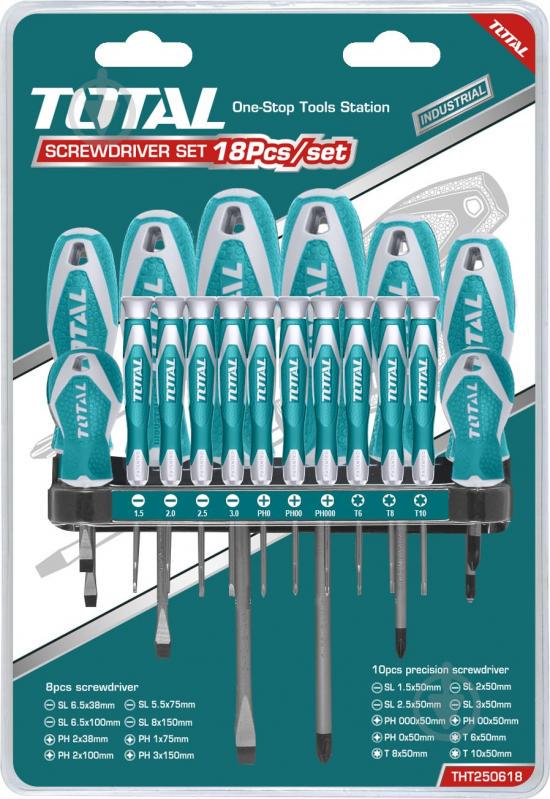 Набір викруток TOTAL THT250618 точної механіки, 18шт. (6371564) - фото 1