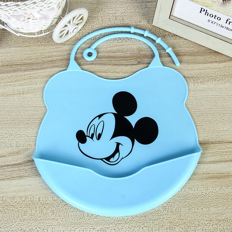 Слинявчик силіконовий з кишенею Міккі Маус Блакитний (1028415)