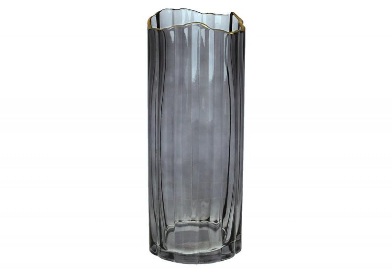 Ваза стеклянная Гэтсби 527804 30 см Дымчато-серый с золотым