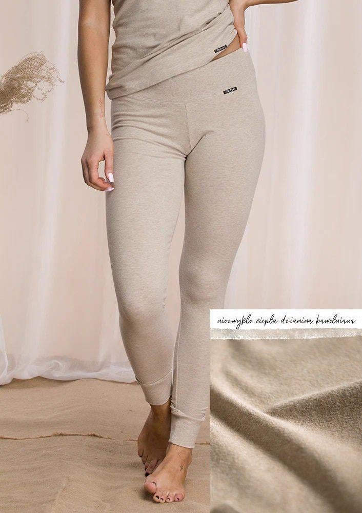 Термолеггинсы женские Key LXL 729/3k Hot Touch L Темно-бежевый/меланж