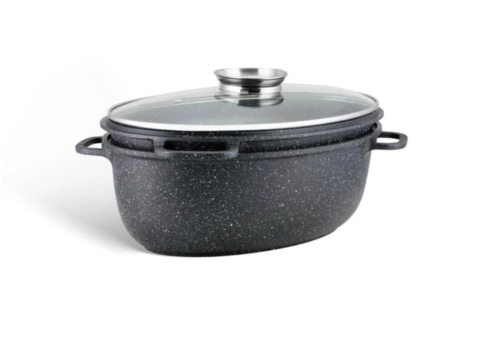 Гусятниця овальна Edenberg EB-9171 зі сковородою гриль та кришкою - фото 2