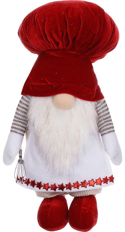 Іграшка м'яка гном-кухар 47 см Червоний з білим