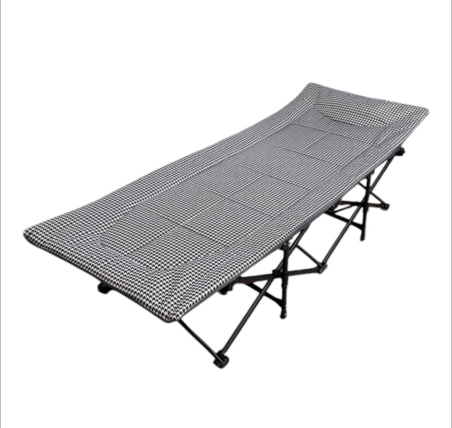 Раскладушка LEOBRO 190х70х35 см до 120 кг с матрасом Бело-черный (LBHT-169K)
