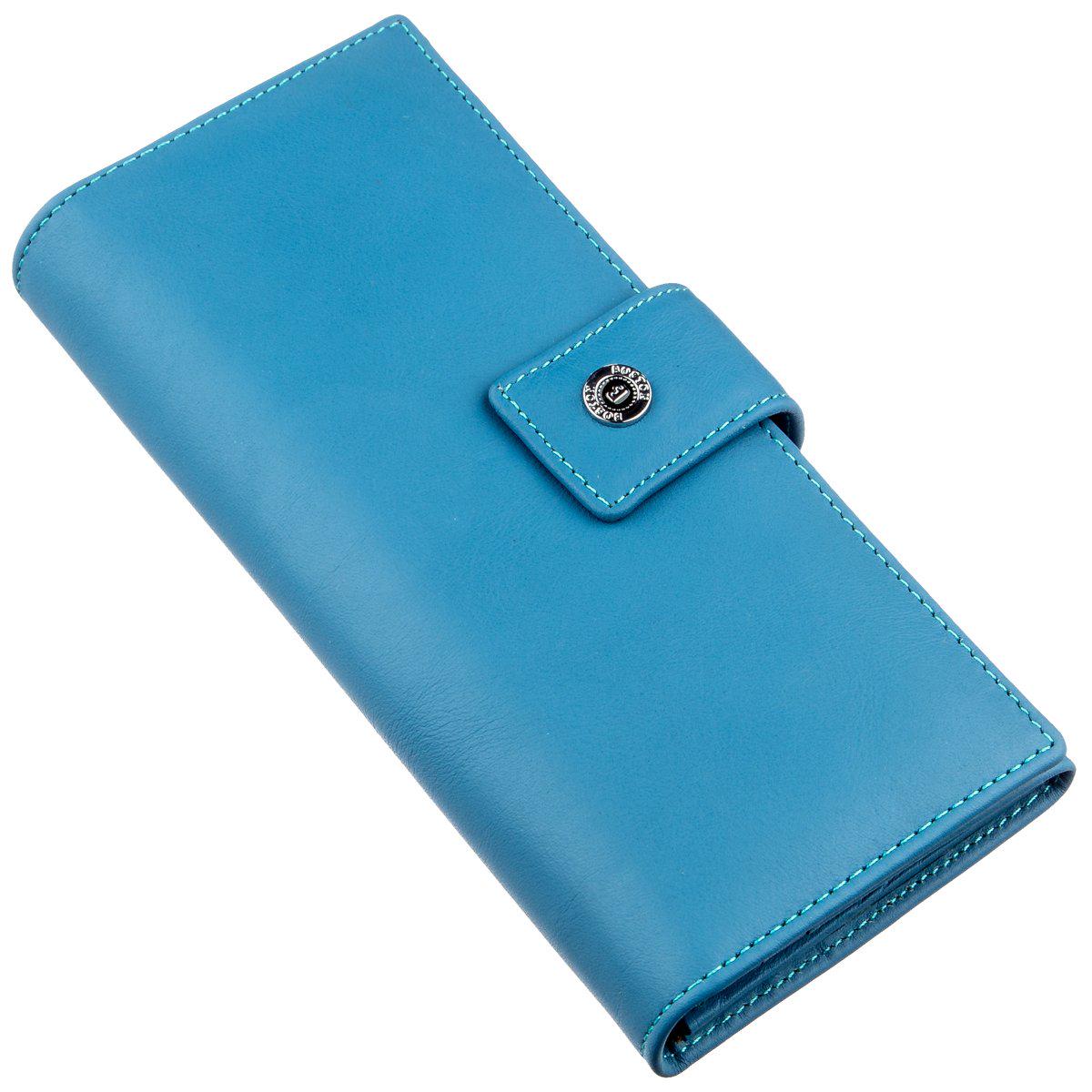 Жіночий гаманець Boston 18845 шкіряний Блакитний