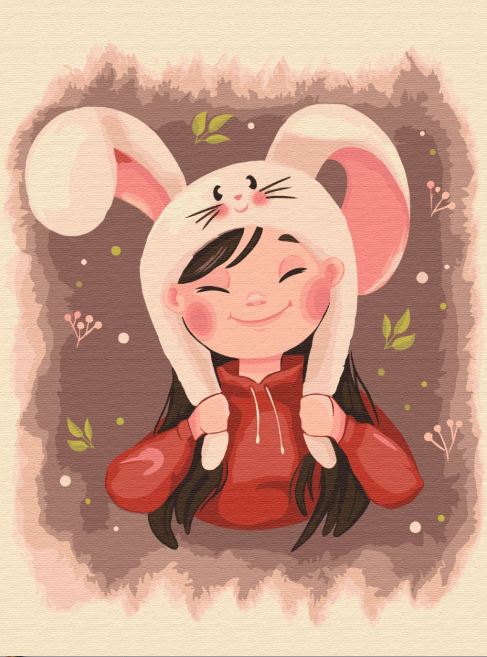 Картина по номерам BrushMe Заячьи ушки Iryna Lukasheva/Miss Siff 30х40 см (KBS0130)