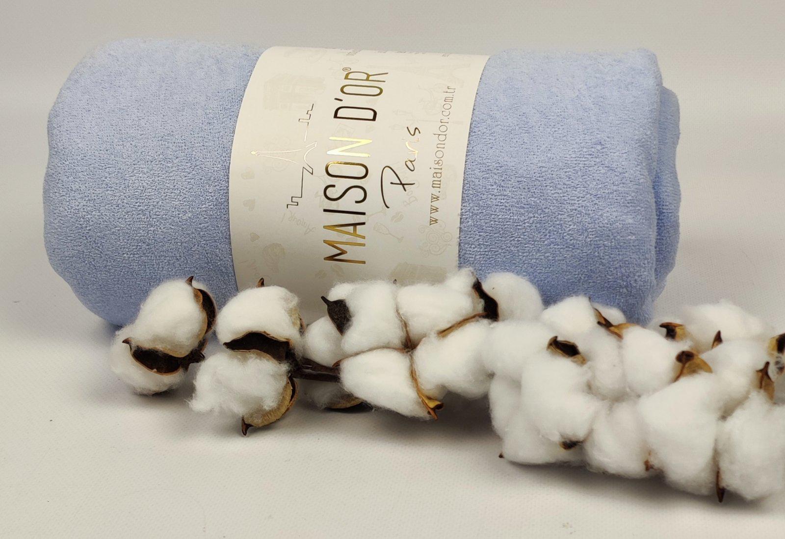 Простынь на резинке Maison Dor 180x200 см с наволочками махра Blue (CN23382)