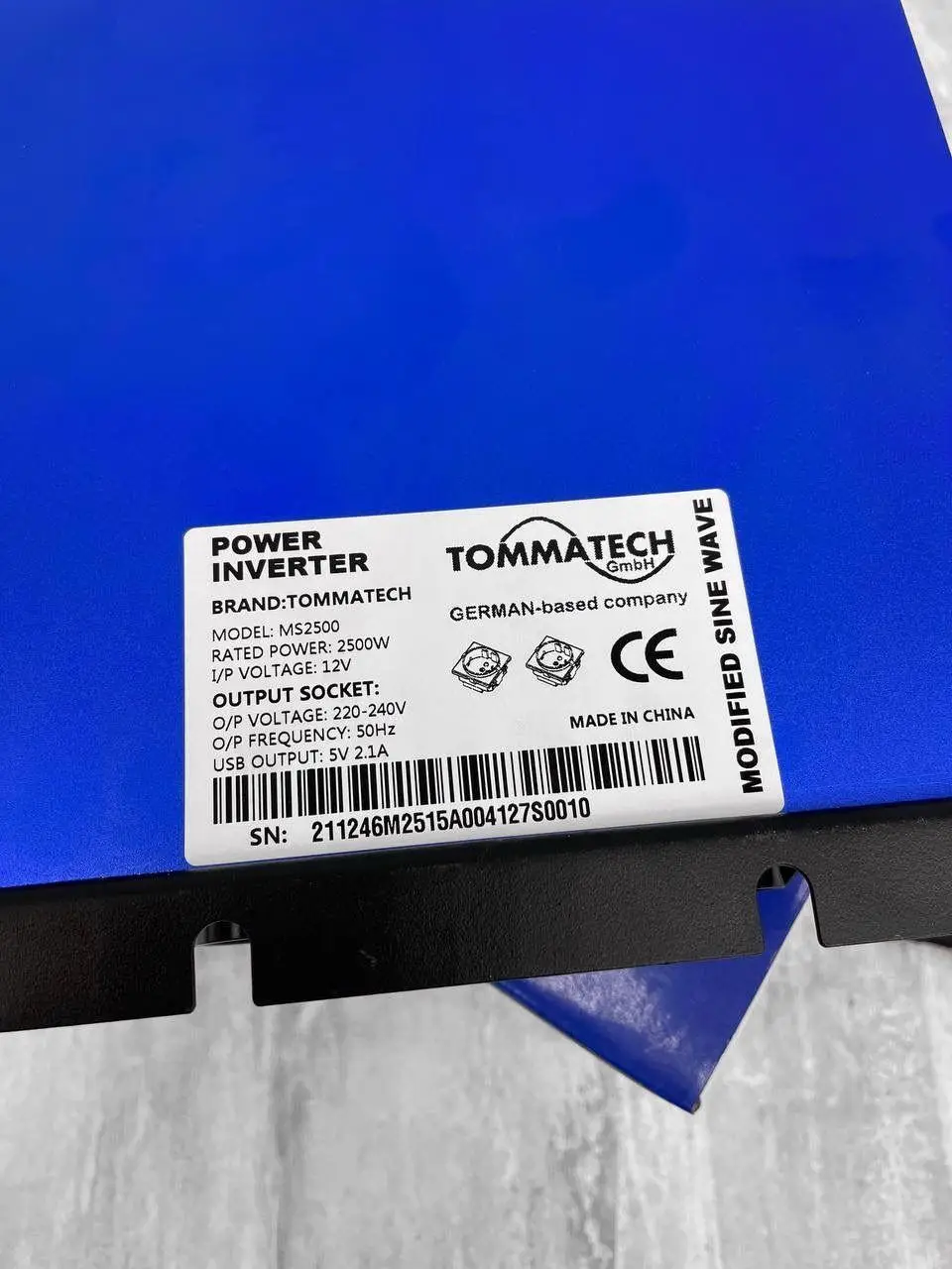 Перетворювач автомобільного струму TommaTech MS 2500 Вт (4363463) - фото 9 Перетворювач автомобільного струму TommaTech MS 2500 Вт (4363463) - фото 9