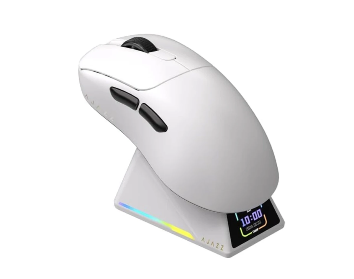 Компьютерная мышка беспроводная магнитная Apex Ajazz AJ179 PAW3950 RGB 400 мАч Белый (2361678155)