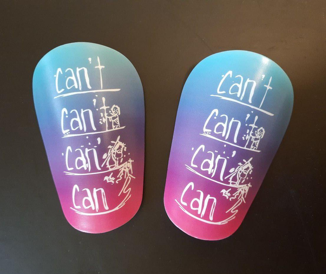 Щитки футбольные Can 10x6 см S Голубо-розовый (ПМ115-3)