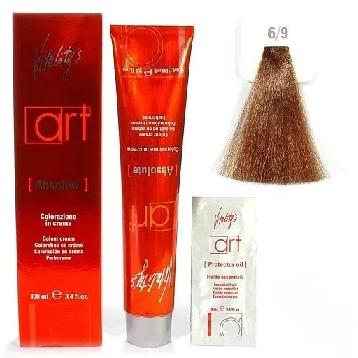 Крем-краска для волос с масляным коктейлем Vitality’s Art Absolute Hair Color Cream 6/9 Карамель 100 мл