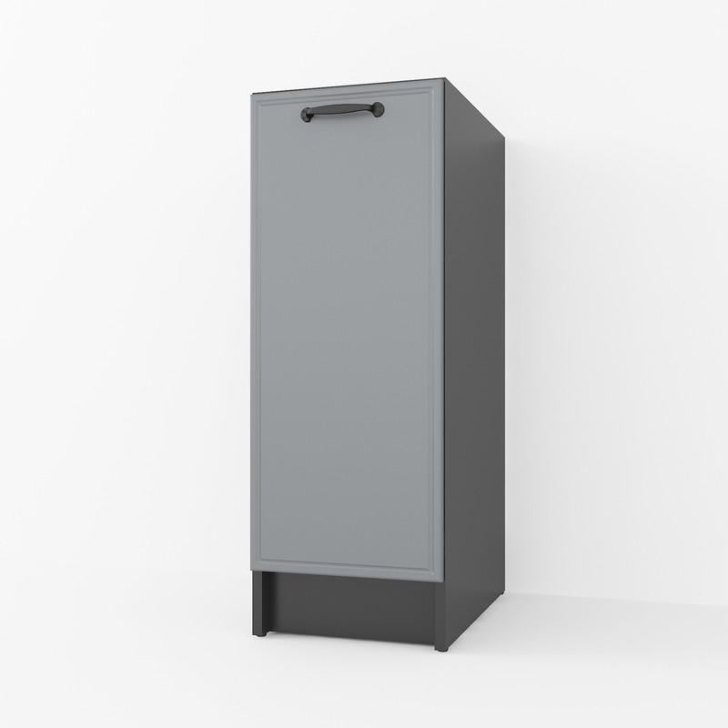 Тумба МДФ на кухню без столешницы 30 см Черный/Асфальт (K-57)