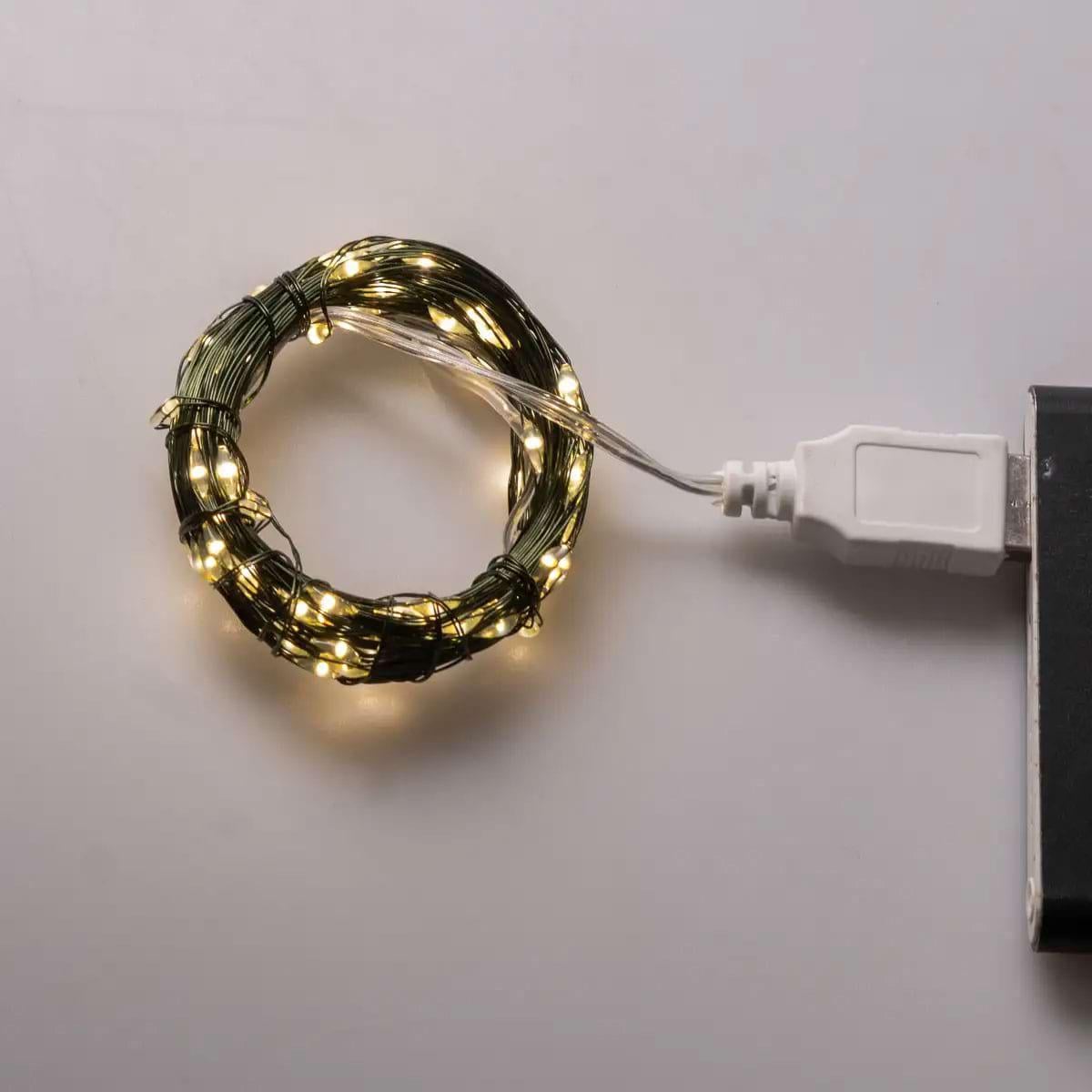 Гірлянда-роса Крапля USB на 100 LED світлодіодів на зеленому дроті 10 м (5281) Гірлянда-роса Крапля USB на 100 LED світлодіодів на зеленому дроті 10 м (5281)