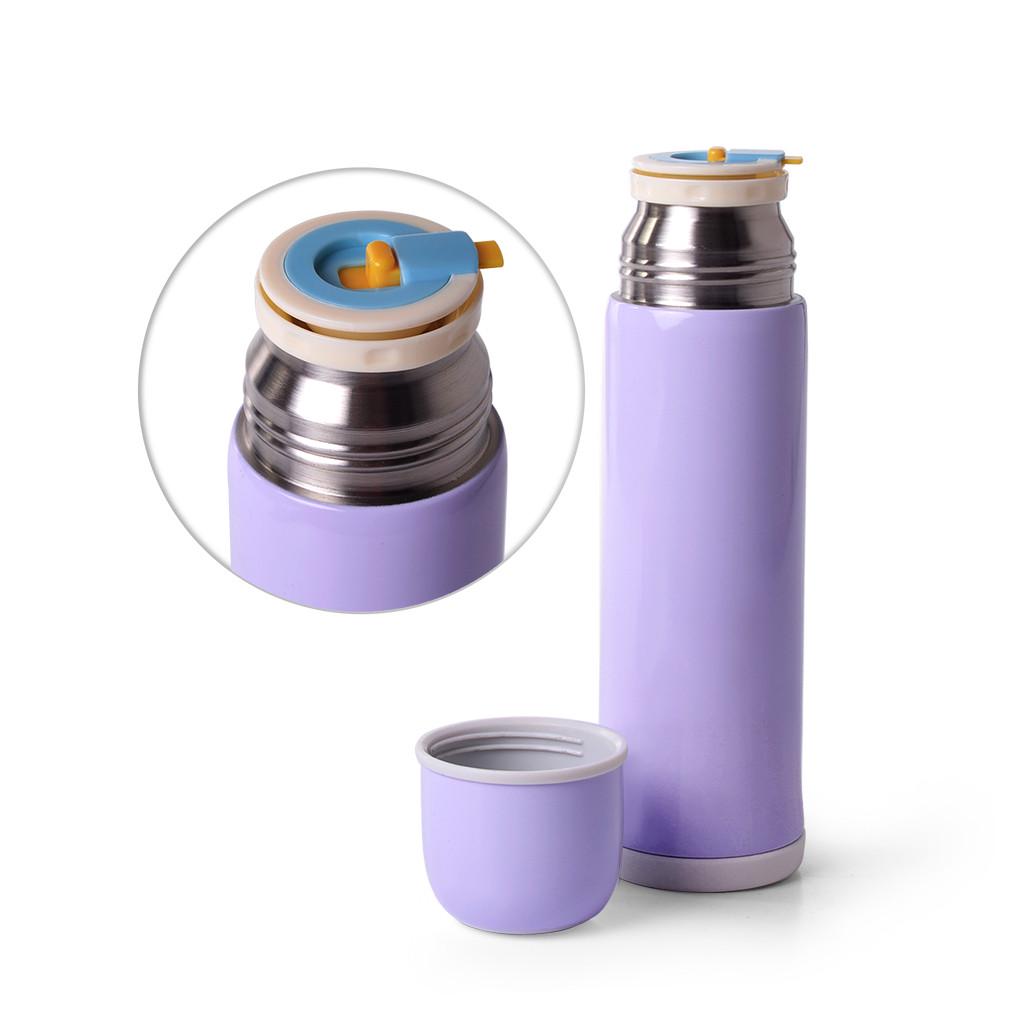 Термос питьевой детский Fissman 6,8x24 см 480 мл из нержавеющей стали Сиреневый (9659) - фото 2