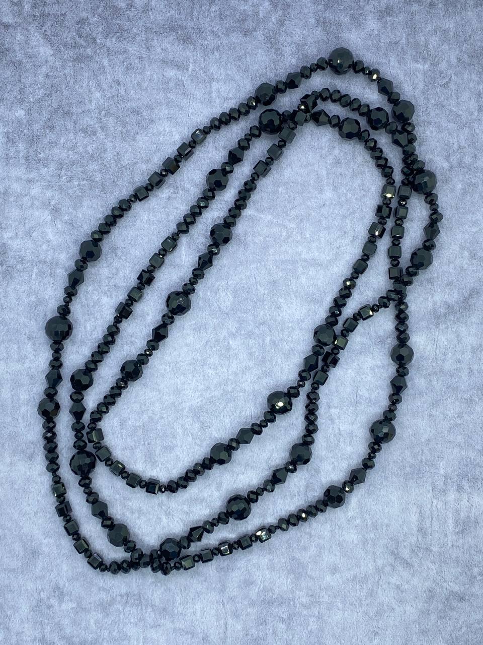 Бусы хрусталь 158 см Черный (9902)