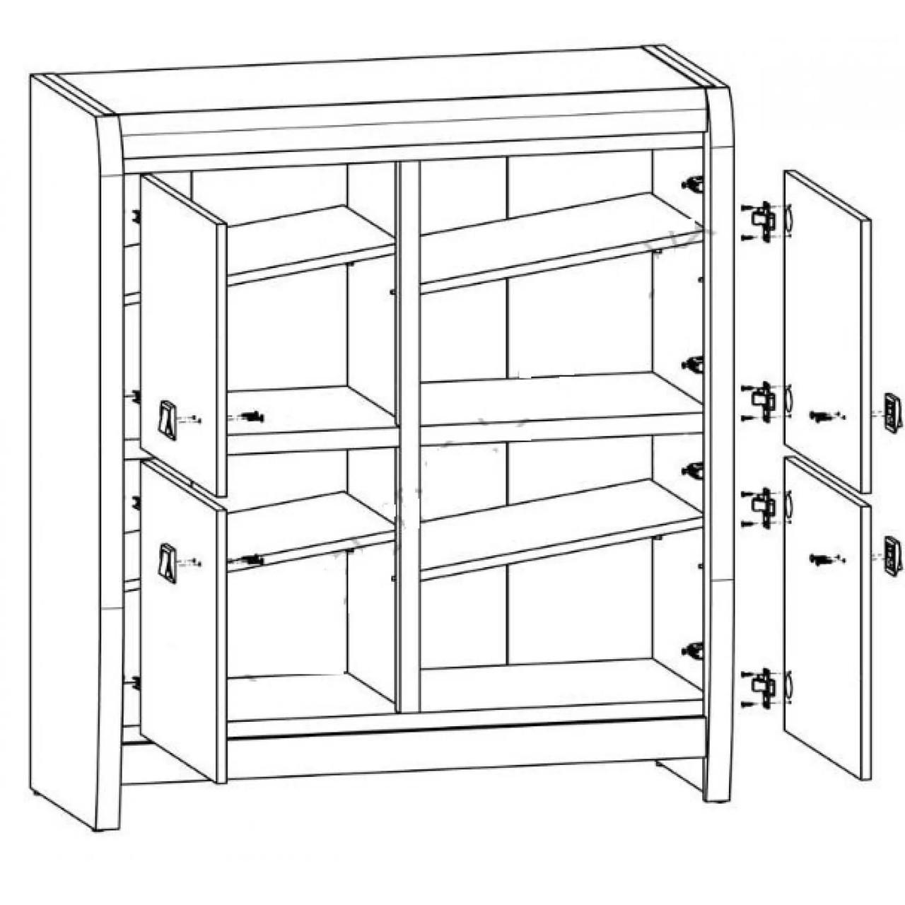 Комод з дверцятами ВМК БРВ Лорен KOM4D Венге магія/Монтеверде (GRB-1526) - фото 2 Комод з дверцятами ВМК БРВ Лорен KOM4D Венге магія/Монтеверде (GRB-1526) - фото 2