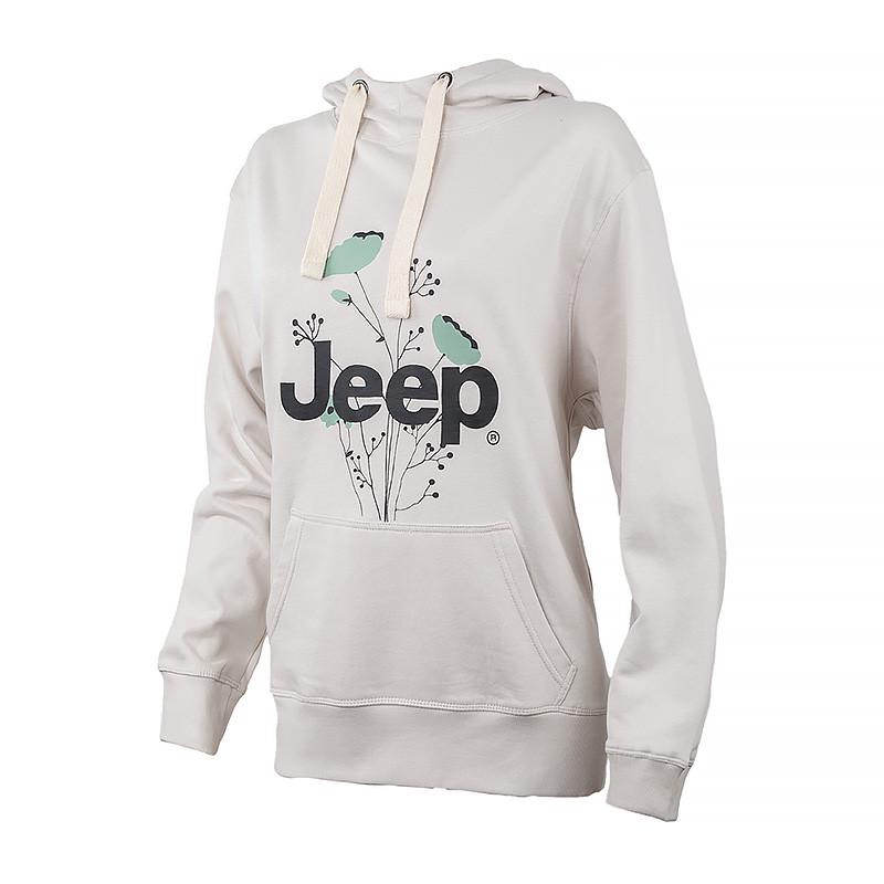 Худи женское JEEP HOODED OVERSIZE SWEATSHIRT Botanical Print L Серый (O102606-J863 L) - фото 1