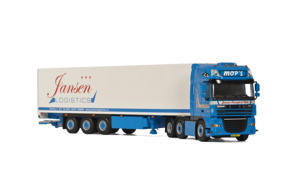 Игрушка трейлер daf XF105 SSC Twin steer reefer 3 axle масштабная модель 1:50 6x2 см