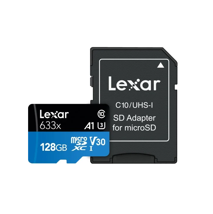 Карта пам'яті microSDXC UHS-1 U3 Lexar High-Performance 633x 128 Гб class 10 V30 A1 Blue Series (34645773)