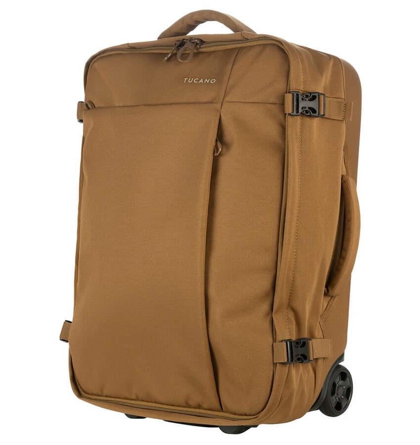 Сумка на колесах Tucano Tugo S Trolley полиэстер коричневая телескопическая ручка 34 л (636001)