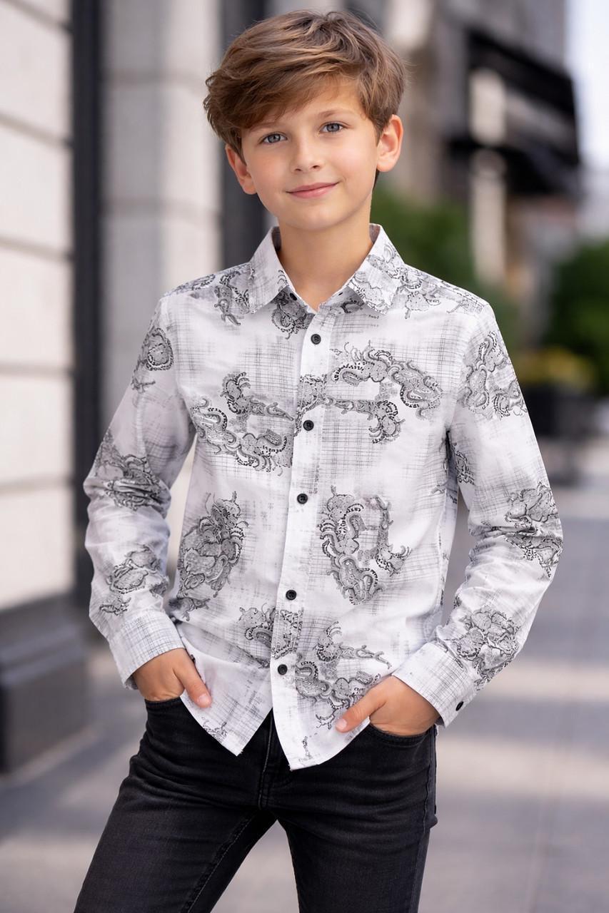 Рубашка для мальчика Dxting 11043 140 см Белый (172603_140)