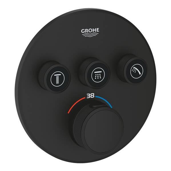 Змішувач прихованого монтажу Grohe SmartControl 29508KF0 з термостатом зовнішня частина Чорний
