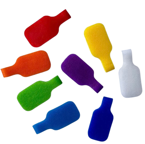 Маркери-стяжки для ідентифікації кабелів на липучці багаторазові 15 шт. Різнокольоровий (571719508)