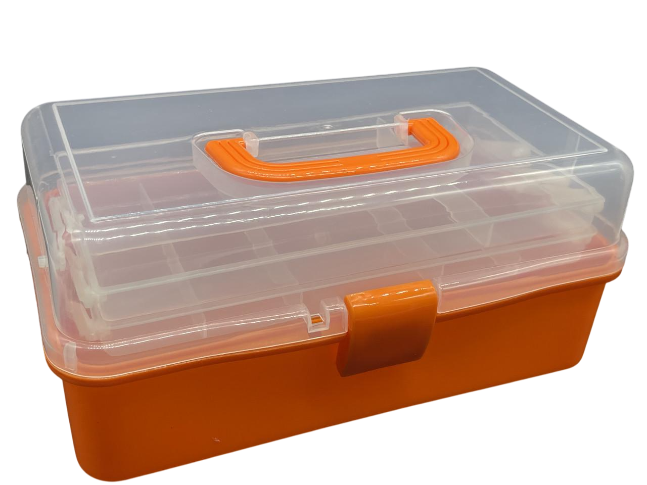 Органайзер со съемными отделениями с крышкой 32х19х14,5 см Оранжевый (BOX-12-4)