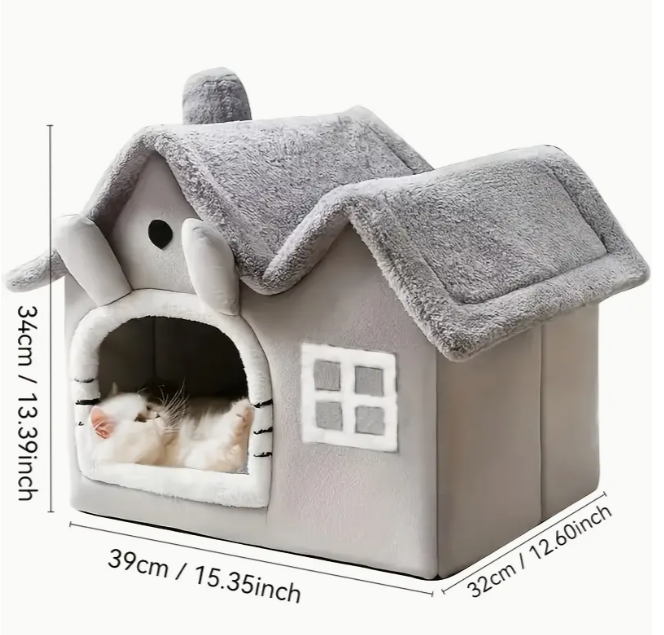 Домик для кошек мягкий со съемной крышей и подушкой 35x30x35 см (2012) - фото 2