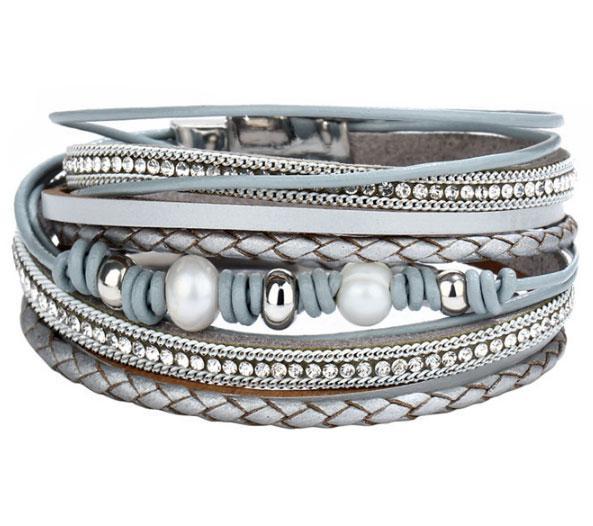 Женский многослойный браслет Primo Grasia Silver (806021074)