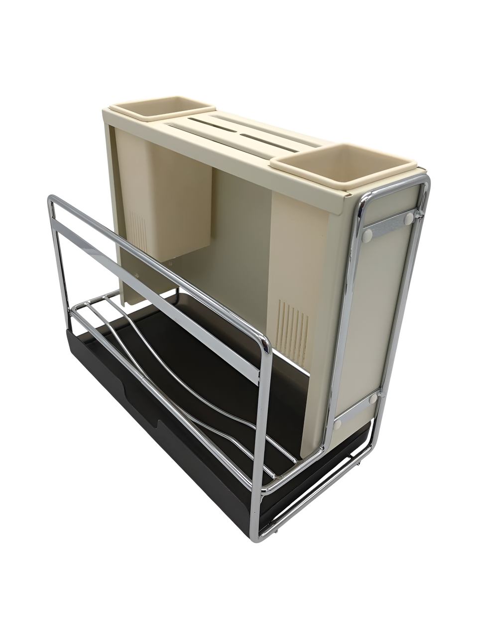 Підставка для ножів та кухонного приладдя металева Бежевий