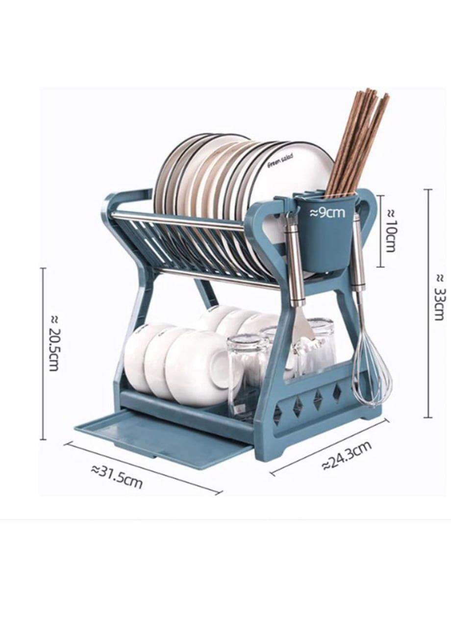 Сушилка для посуды Idea XL-157 кухонная двухъярусная Синий (157U) - фото 5