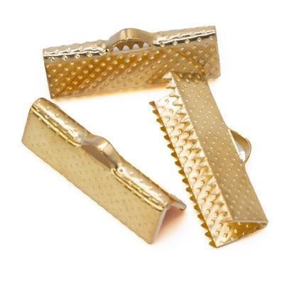Окончание зажим для лент 10х7 мм 50 шт. Золотой (ОК1007ф49)